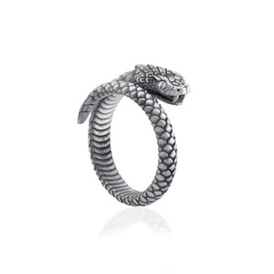 Snake Handmade Sterling Silver Ring, Snake Jewelry, Serpent Unique Animal Ring, Dragon Punk Ring, Best Friend Gift, Ring for Men, Gift Ring
