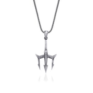 Poseidon Trident Necklace For Men, Greek Mythology Necklace, Greek God Necklace, Roman God Neptune, Ocean, Spear, Hellenic Paganism