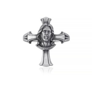 Jesus Cross Religious Ring, Jesus Ring, Christian Ring, Cross Ring, Handcrafted Ring, Jesus , Religious Ring, Religious Jewelry, Handmade