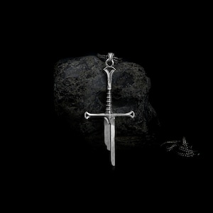 Fantasy Sword Necklace, Elven Blade Pendant, Medieval Silver Jewelry for Men, Broken Sword Necklace, Unique Gift for Him, Handmade Pendant