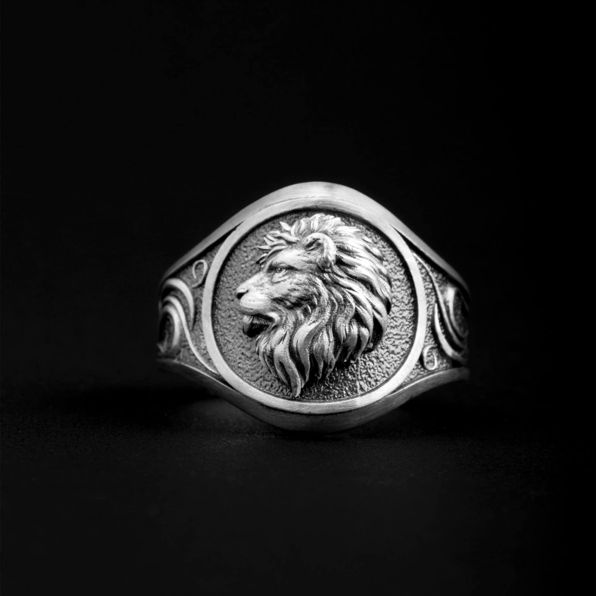 Lion Head Ring, 925 Silver Ring, African Men Ring, Handmade