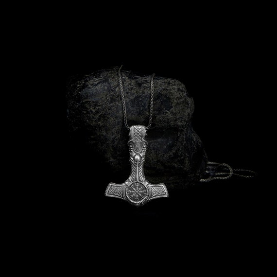 Acciaio Inox 316L Thor Hammer Collana Con Ciondolo Martello Di Thor Testa Di Lupo Vichingo Collana Vichinga Uomo Ciondolo Lupo Thor - 11