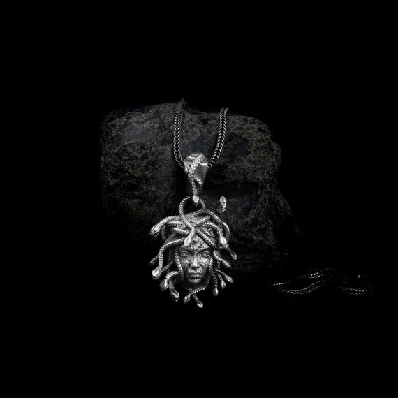 Medusa Broken Necklace, Greek Mythology, Medusa Necklace, Mythology Jewelry, Medusa Pendant, Silver Medusa, Snake Necklace, Handmade Pendant