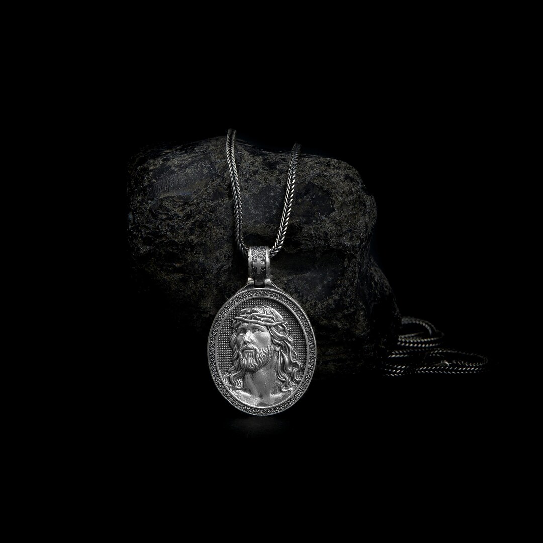 Jesus Head Necklace Christian Christian Jewelry Christian Etsy