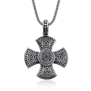 Celtic Cross Tiny Triquetra Necklace, Celtic Cross, Celtic Jewelry, Nordic Silver Gift, Minimalist Necklace, Meaningful Necklace, Handmade