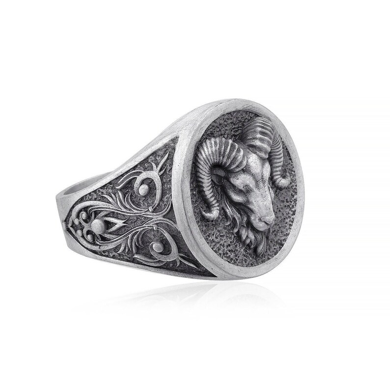 Aries Ram Head Ring, Aries Mens Ring, Aries Silver Ring, Boho Ring, Handmade Men Ring, Polished Men Ring, Animal Ring, Animal Jewelry Aries Mens Ring Aries Silver Ring Boho Ring Handmade Men Ring Polished Men Ring Animal Ring Animal Jewelry Animal He