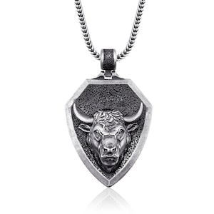 Taurus Bull Necklace, Taurus Charm, 1970s Zodiac, Astrological Charm, Taurus Horoscope, Vintage Astrological, Bull Necklace, Bull Pendant