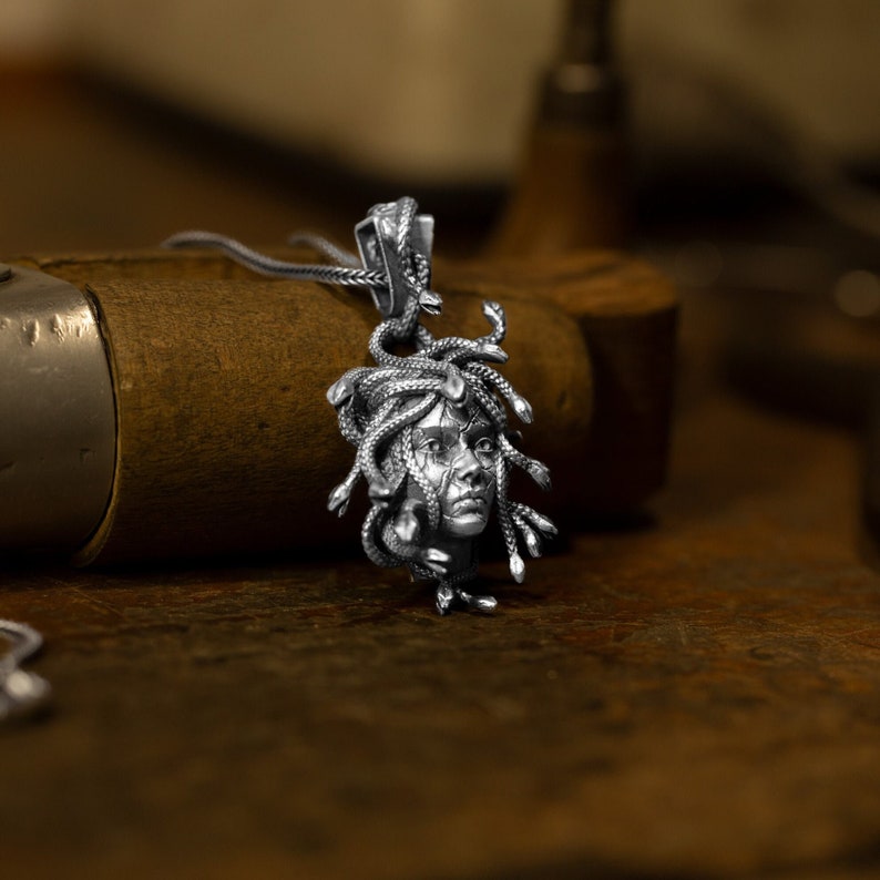 Medusa Broken Necklace, Greek Mythology, Medusa Necklace, Mythology Jewelry, Medusa Pendant, Silver Medusa, Snake Necklace, Handmade Pendant Greek Mythology Medusa Necklace Mythology Jewelry Medusa Pendant Necklace For Men Snake Necklace snake pendan