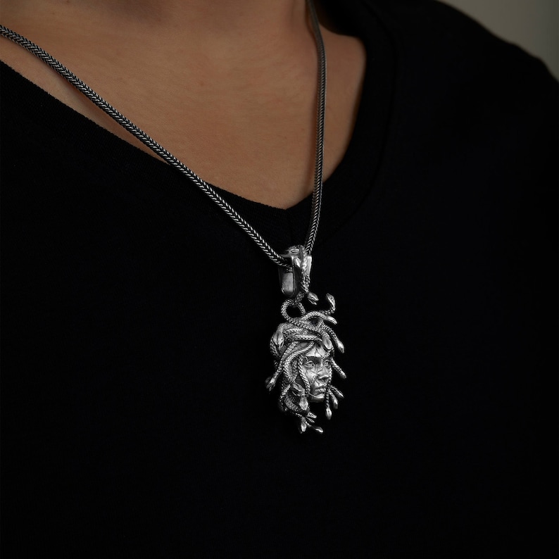 Medusa Broken Necklace, Greek Mythology, Medusa Necklace, Mythology Jewelry, Medusa Pendant, Silver Medusa, Snake Necklace, Handmade Pendant Greek Mythology Medusa Necklace Mythology Jewelry Medusa Pendant Necklace For Men Snake Necklace snake pendan