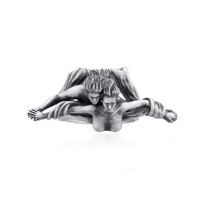 Unique Love Desing Ring, Romantic Design, Handmade Craftsmanship, Symbol of Love, Unique Jewelry, Anniversary Gift, Love Symbol, Gift Ring Eternal Love Love Symbol Couple ring Handmade Craft Embrace Art romantic ring Romantic Gift Minimalist Ring Uni