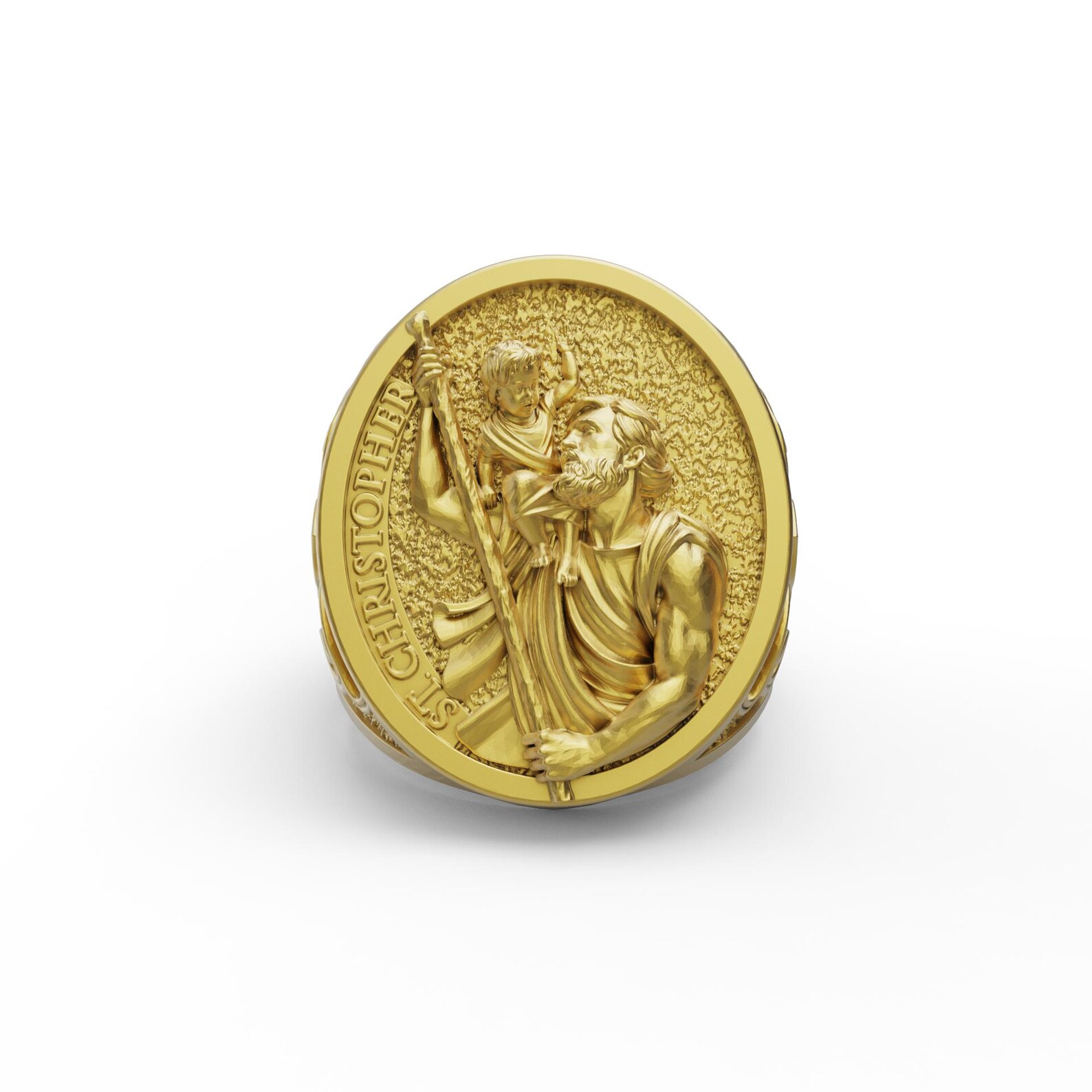 Saint Christopher Religious Ring, Chevalier Ring, Heavy Ring, St ...