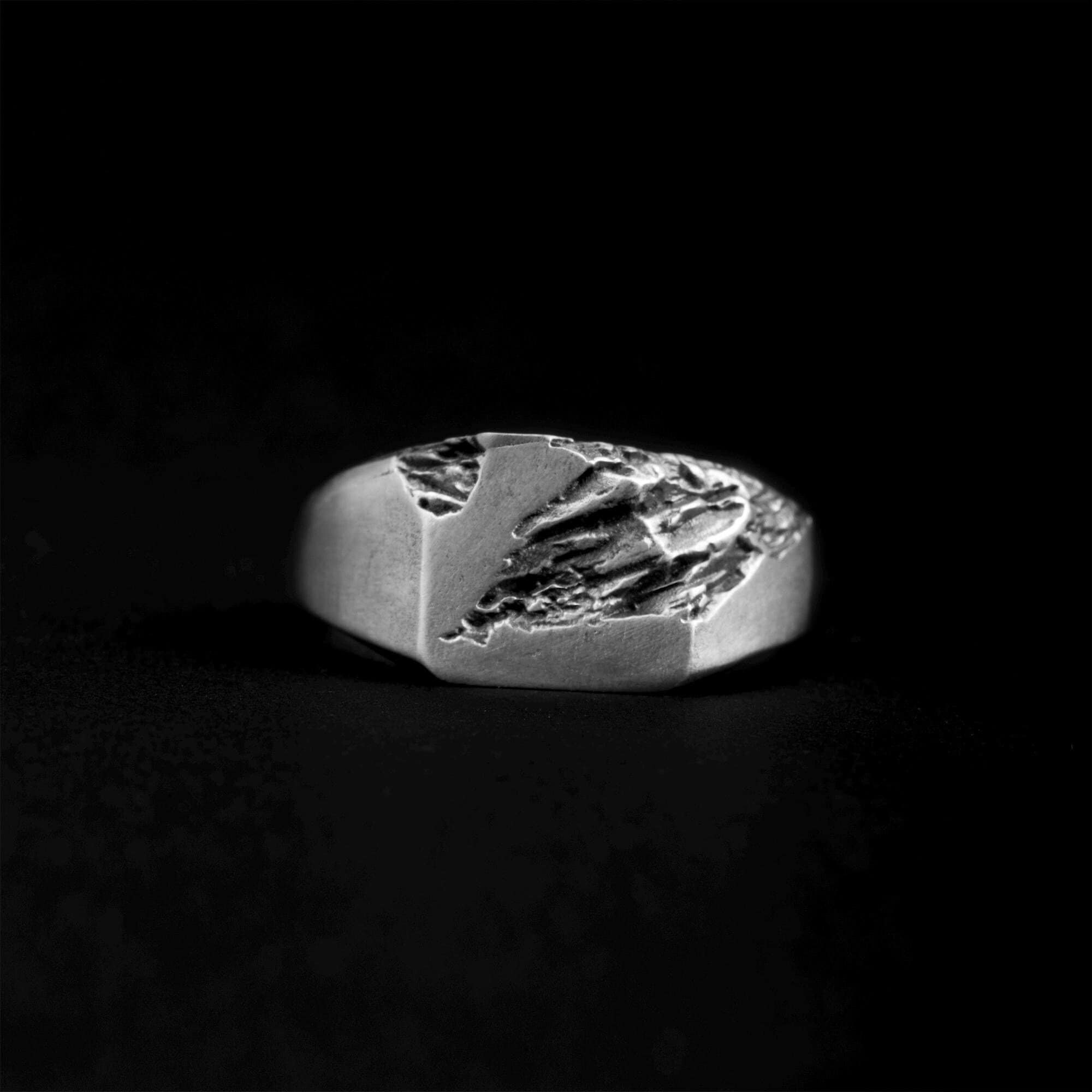 Worn Square Vintage Ring, Mens Ring, Sterling Silver Ring, Rustic, Unique Ring, Silver Signet, Mens Signet Rings, Wedding Band,Handmade ring