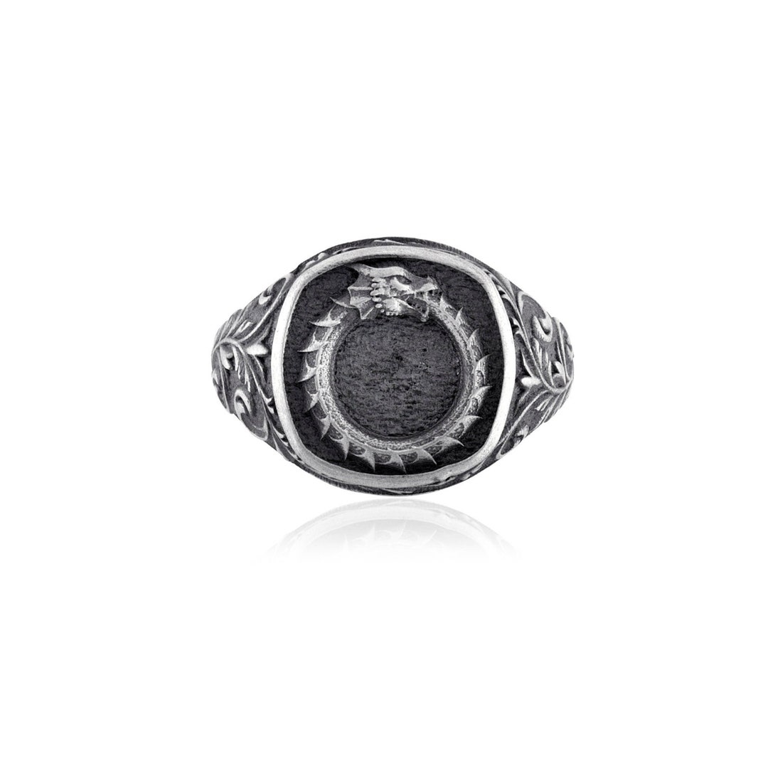 Ouroboros Dragon Sterling Silver Ring, Ouroboros Serpent Mythology