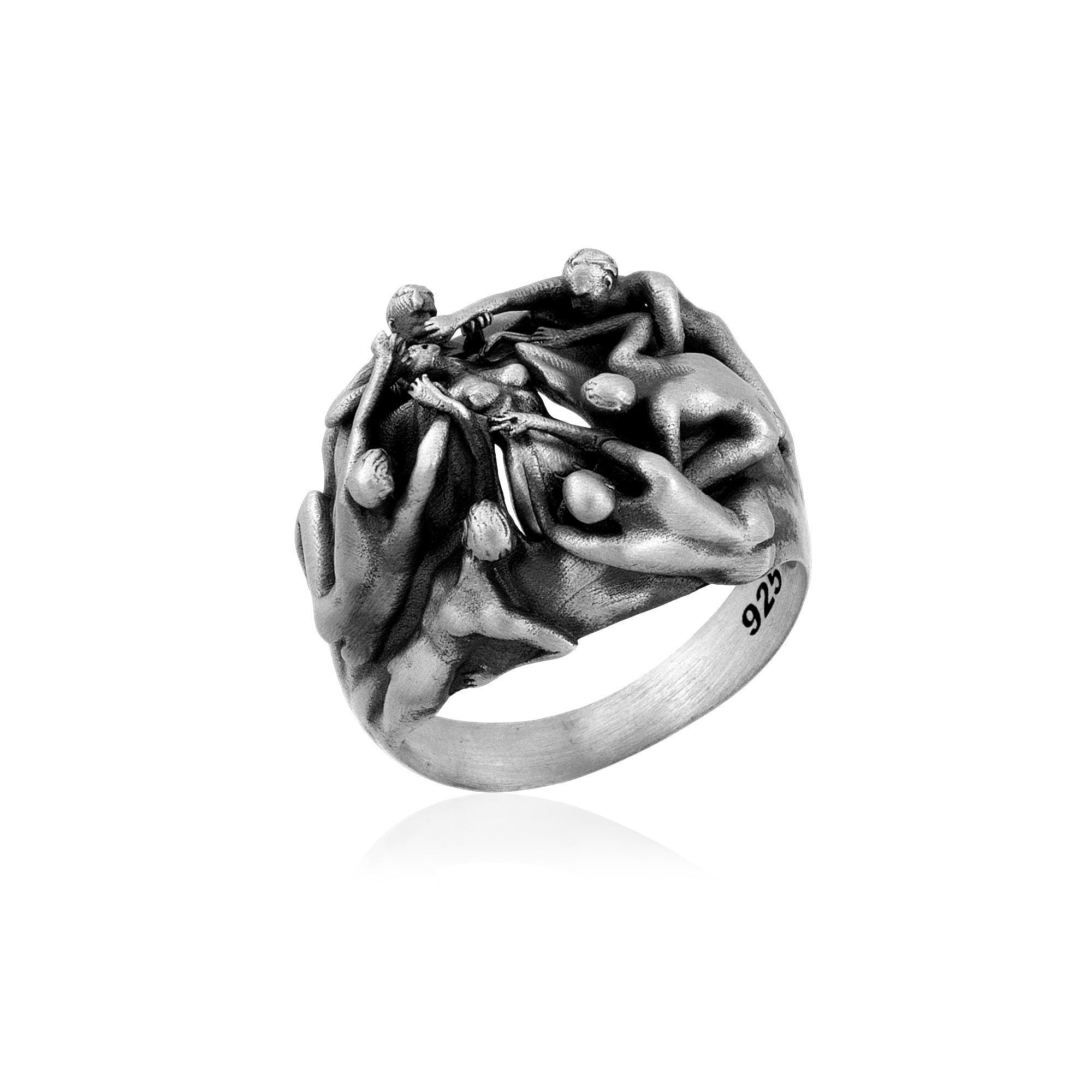 The Forsaken Ring – Sculptural Sterling Silver Ring With Human
