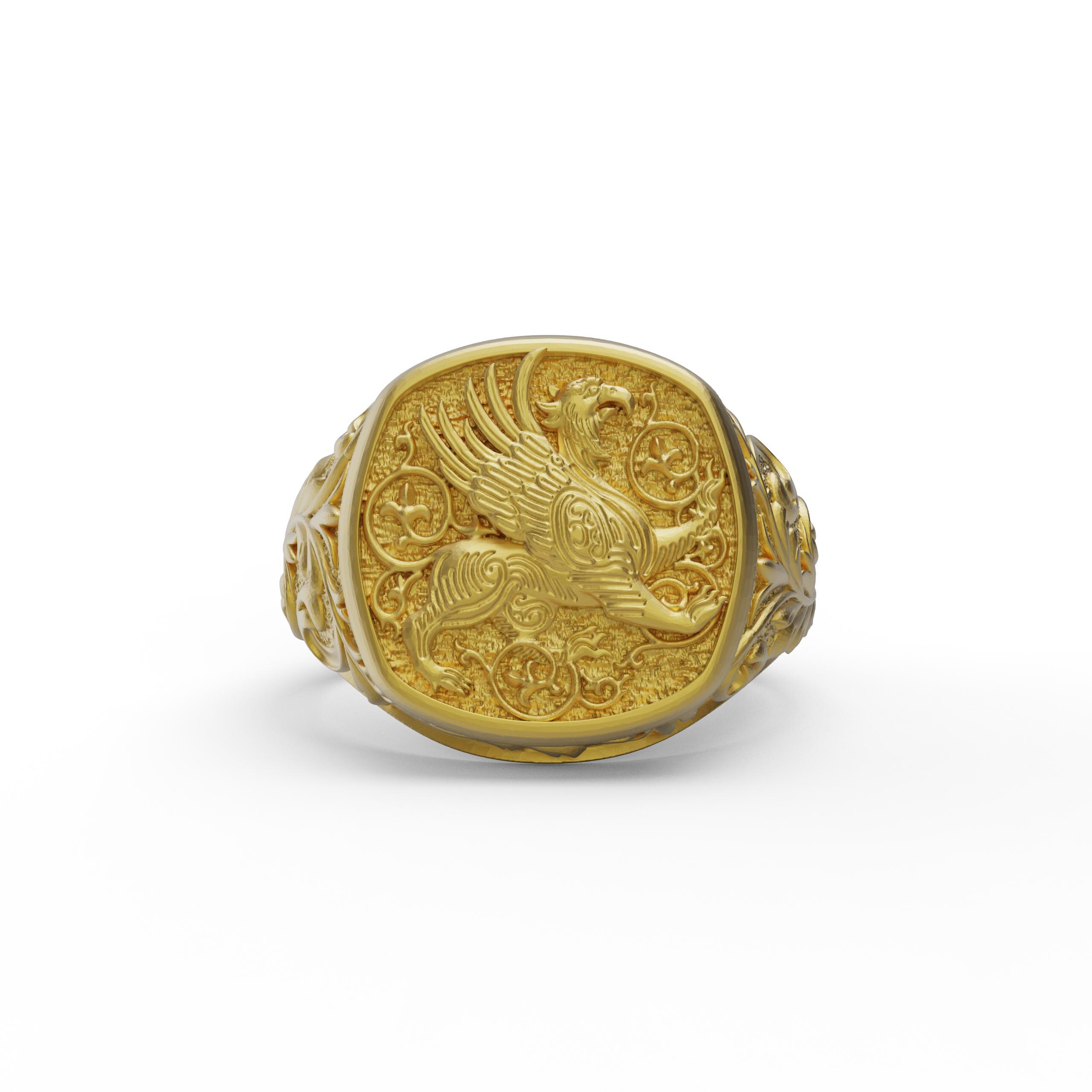 Mythology Rings Griffin Unique Signet Ring, Greek Mythology Ring, Griffin Ring, Gryphon ...
