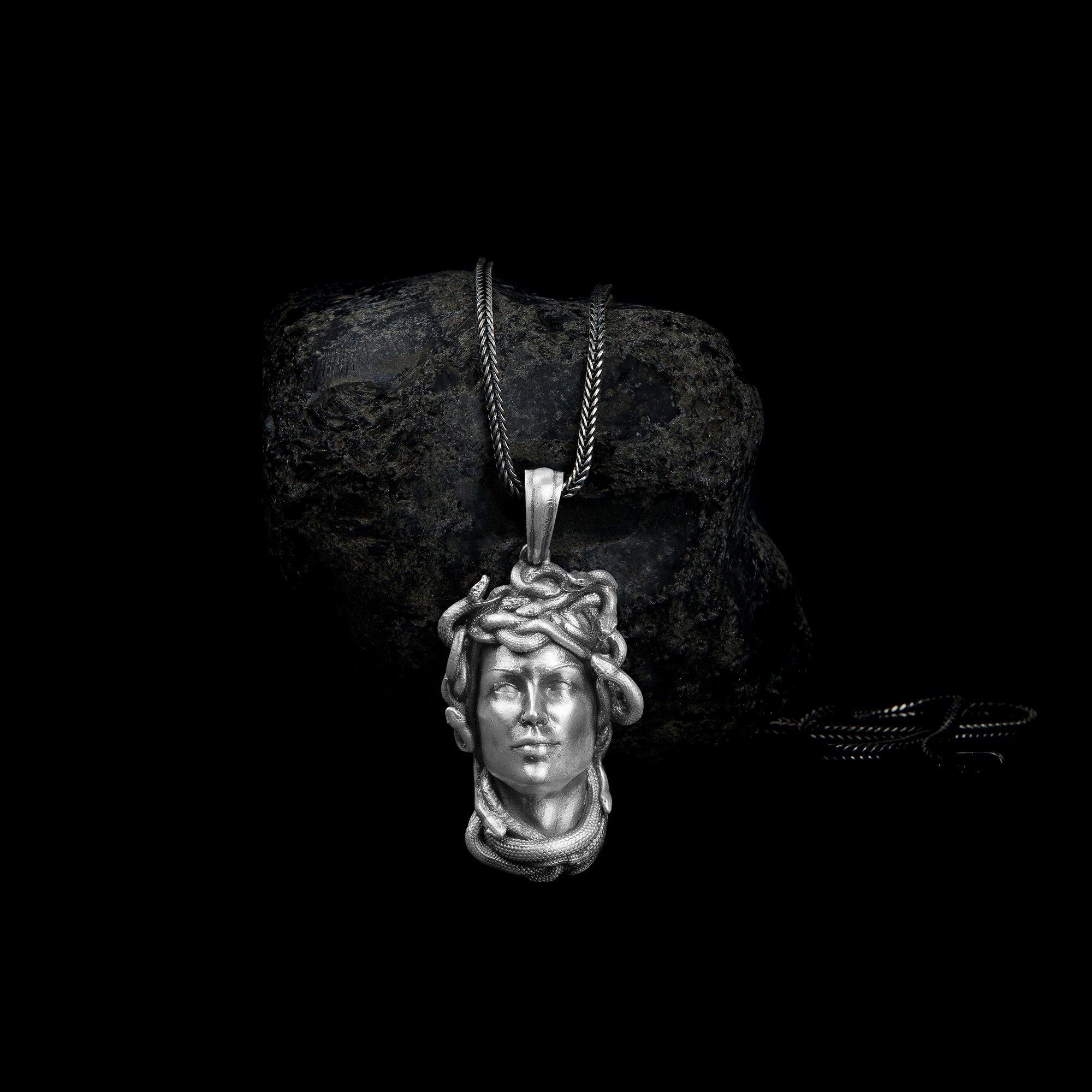 Gorgon Medusa Head Necklace Greek Mythology Medusa Necklace