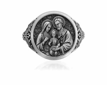 Holy Family Signet Ring