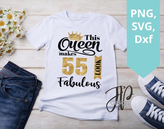 55 Birthday T-Shirt. Fifty-Five And Fabulous Tshirt For Lady 55 Birthday T-Shirt. Fifty-Five And Fabulous Tshirt For Lady