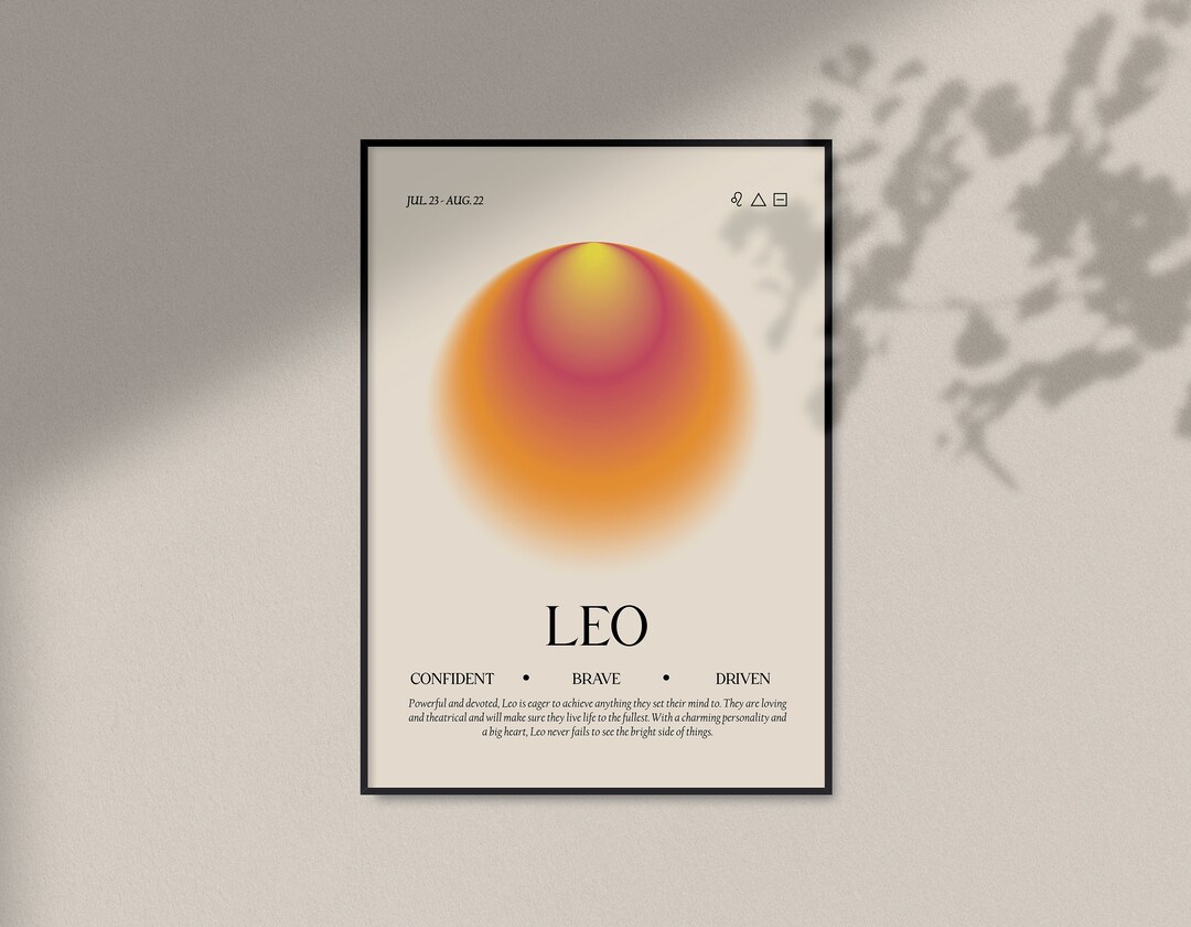 Leo Zodiac Posters • Star Sign Decor • Zodiac Aura Prints • Star Sign ...