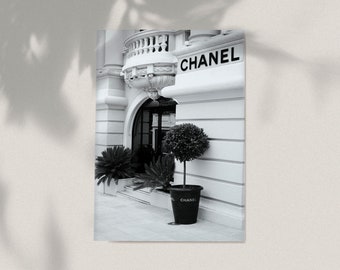 Chanel Fashion Digital Download • Luxury Brand Shop Print • Chanel Store  Front Black and White Wall Decor • CHNL Storefront