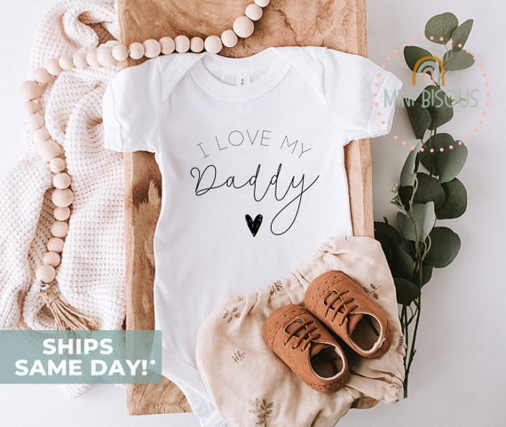 I Love My Daddy Baby Bodysuit Cute Baby Girl Bodysuit Etsy India