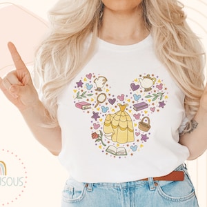 Princess Collage Shirt, Princess Doodle Collage Shirt, Theme Park Vacation Watercolor Shirt