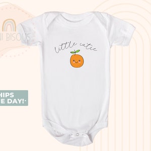 Little Cutie Baby Bodysuit - Cutie Orange BabyShower Baby Bodysuit , Fruit Baby Bodysuit , Cutie Bodysuit