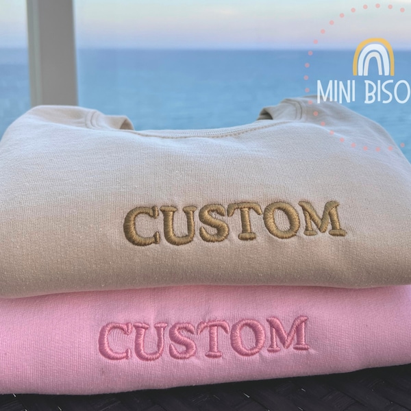 Custom Embroidered Unisex Sweater, Bride Last Name Crewneck Sweatshirt, Personalized Oversized Sweater, Custom Sweater, Personalized Sweater