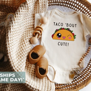 Taco Bout Cute Baby Bodysuit - Cute Baby Girl Bodysuit , Modern Retro Toddler T Shirt, Cute Baby Bodysuit