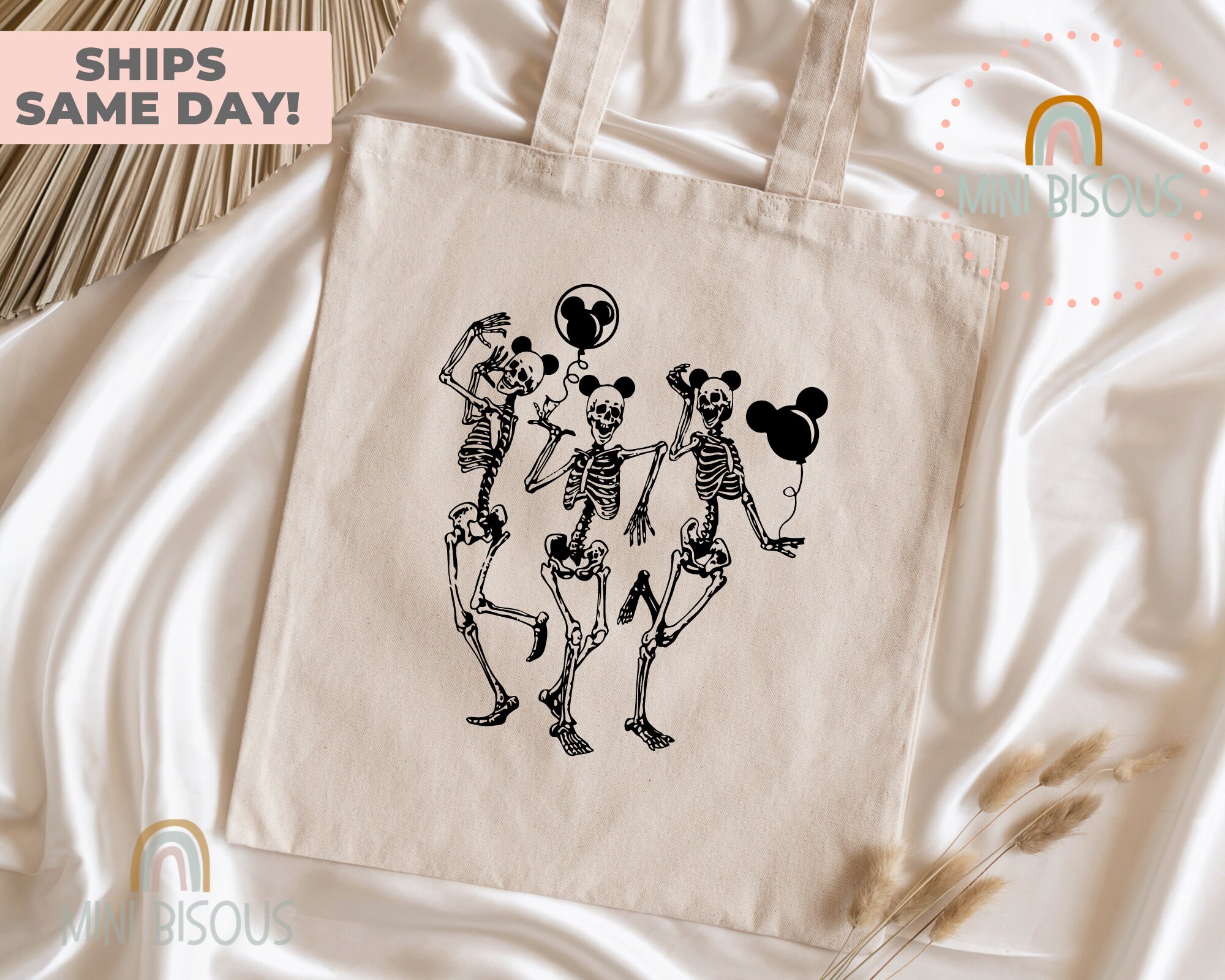 Dark Humor Tote Bag Skeleton Hugging Cat PNG Gothic Halloween Pet Lover ...