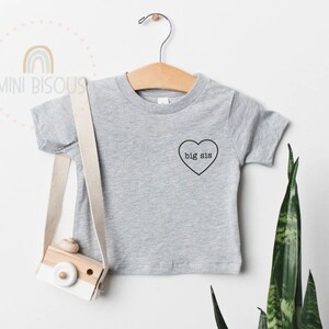 Big Sis Embroidered Shirt, Cute Embroidery Big Sister Heart Tee, Matching Embroidered Shirt, Embroidered Shirt