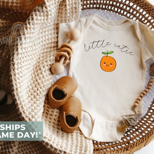 Little Cutie Baby Bodysuit - Cutie Orange BabyShower Baby Bodysuit , Fruit Baby Bodysuit , Cutie Bodysuit