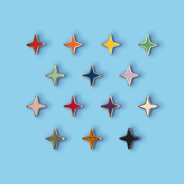 ENAMEL PIN • Star Filler / Space Colorful ROYGBIV Rainbow Pastel / Lapel Brooch Jewelry / Gift for Pin Collectors