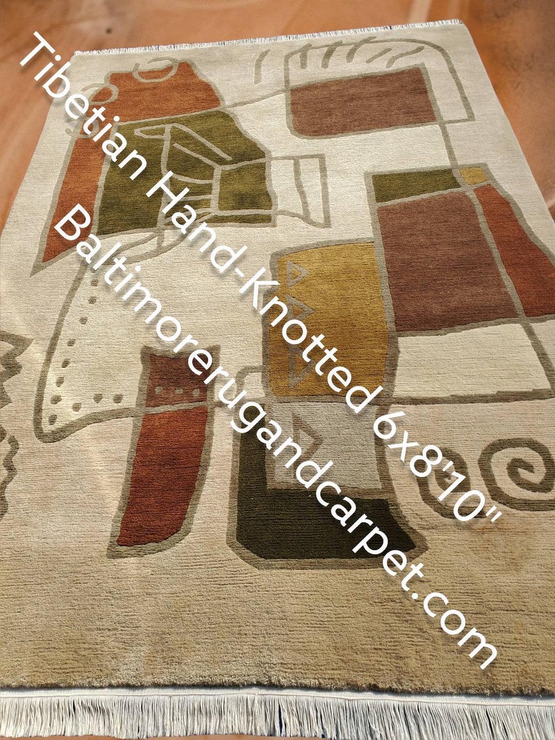 Tibetian Hand-knotted Wool Rug, Mint Condition - Etsy