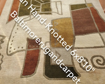 Tibetian Hand-Knotted Wool Rug, Mint condition