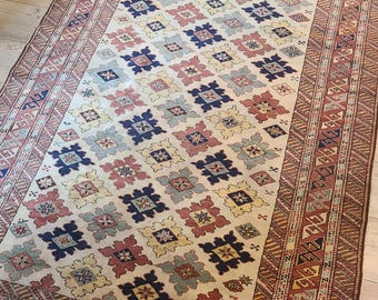 5x7 Turkish Kazak Masterpiece Hand knotted, hand spun wool, near mint condition vintage