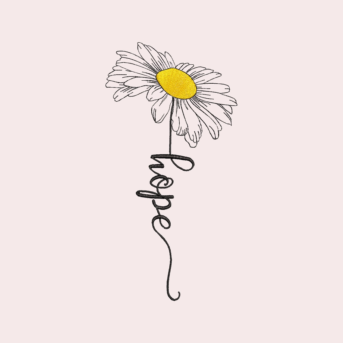 Hope daisy embroidery design  etsy