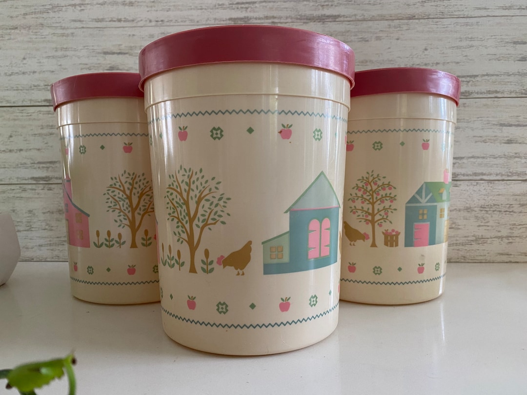 Vintage Cottagecore Canister Set: Packer Plastics Kitchen Storage - Etsy