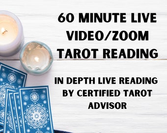 Live Tarot Reading, Zoom Video Tarot Reading 60 minutes