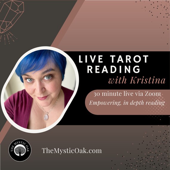Live Tarot Reading, Zoom Video Tarot Reading 30 minutes