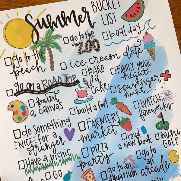 Summer Bucket List Printable