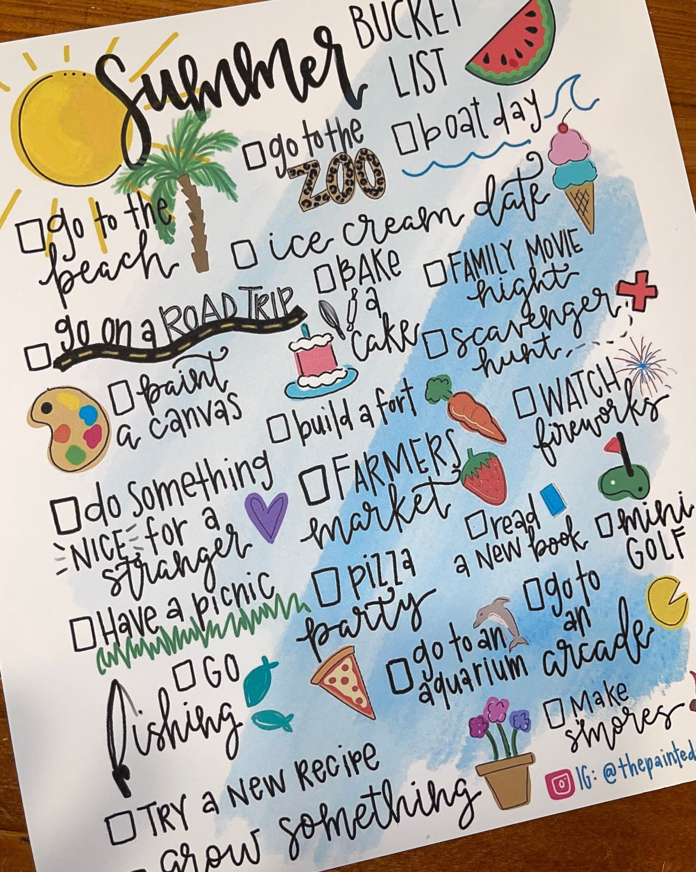 Summer Bucket List Printable Etsy