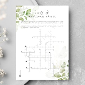 Cruciverba per matrimonio, cruciverba per matrimonio, gioco di matrimonio personalizzato da scaricare e stampare da soli, giochi di matrimonio