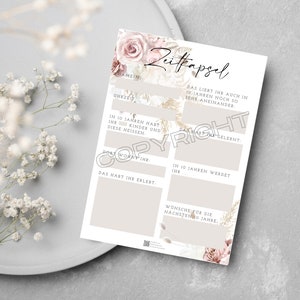 Hochzeitsspiel Zeitkapsel, Zeitkapselkarten zur Hochzeit, Erinnerungsbox Hochzeit, Hochzeitsgästebuch, Gästebuch zur Hochzeit Bohohochzeit