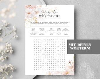 Personalisiertes Kreuzwortrtsel zur Hochzeit - Etsy.de