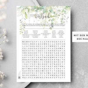 Schönes Hochzeitsspiel für die Gäste, schlichtes Hochzeitsspiel für Gäste, PDF Hochzeitsspiel zum ausdrucken schlicht