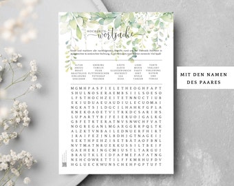 Beautiful wedding game for the guests, simple wedding game for guests, PDF wedding game to print simple