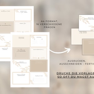 Gästebuchkarten Hochzeit, DIY-Gästebuch zur Hochzeit, Boho braun beige, Coffee Hochzeit, Selbstdruck PDF, Zuhause selbst ausdrucken, express Bild 3