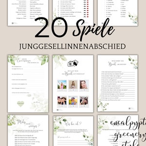 Bridal Shower Games, Greenery Bachelorette Games, Printable Wedding Games, Boho JGA Games, Fun Games for JGA Eucalyptus image 1