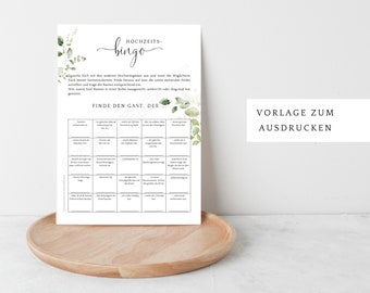 Wedding bingo, entertaining wedding game, wedding games for guests, wedding game ideas for guest fun at weddings, digital prints
